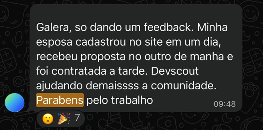 Feedback da comunidade 3